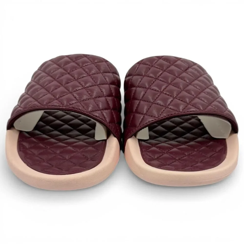 NEW APL Men's Nappa Leather Lusso Luxury Slide Burgundy/Creme Size 11